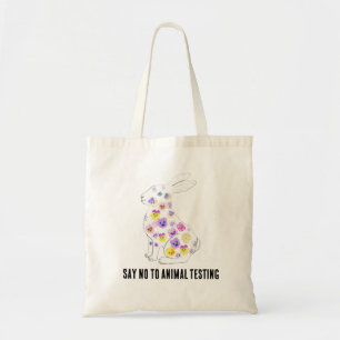 Bolsa Tote Diga não ao Coelho de teste animal