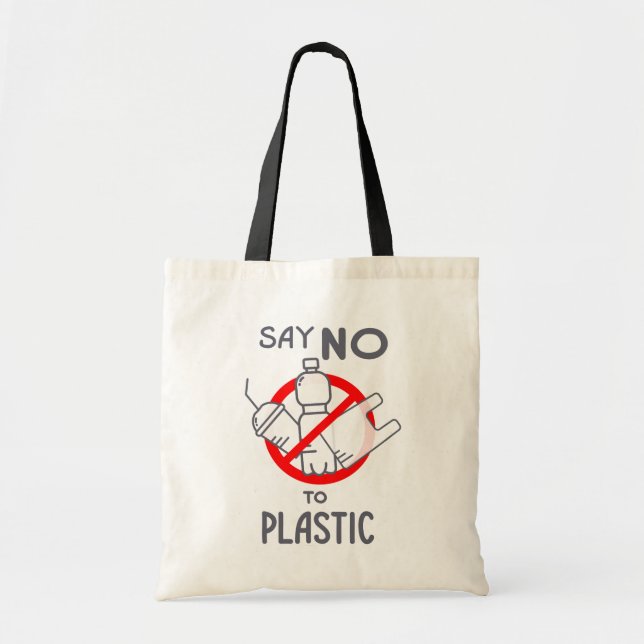 Bolsa Tote Diga Não Ao Plástico (Frente)