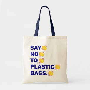 Bolsa Tote "Diga Não Às Bolsas Plásticas." emoji de palmas