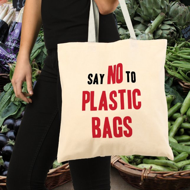 Bolsa Tote Diga Não às Sacolas Plásticas Sacola de Lona Reuti (Criador carregado)