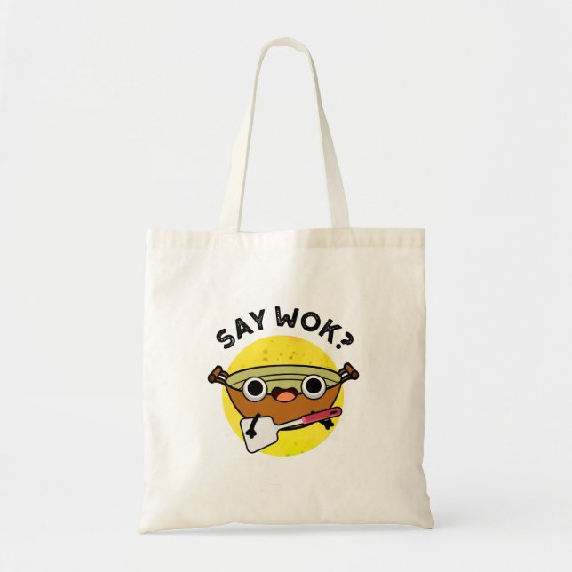 Bolsa Tote Diga Wok Funny Chinês Wok Pun (Frente)