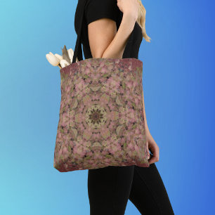 Bolsa Tote Digital Mandala Red Yellow e Brown