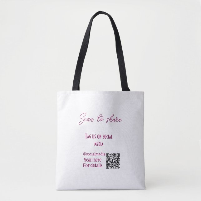 Bolsa Tote Digitalizar para compartilhar marcações em mídia s (Frente)