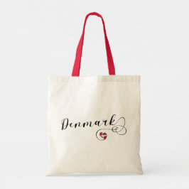 Bolsa Tote Dinamarca, Bandeira Dinamarquesa no Cardíaco Tote