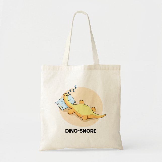 Bolsa Tote Dinosnore Funny Dormindo Dinossauro Pun (Frente)