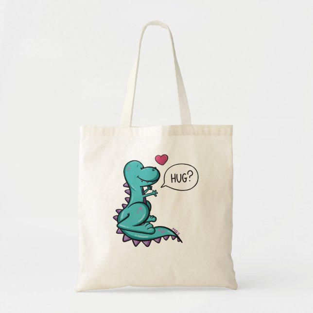 Bolsa Tote Dinossaur Trex abraço Dino (Frente)