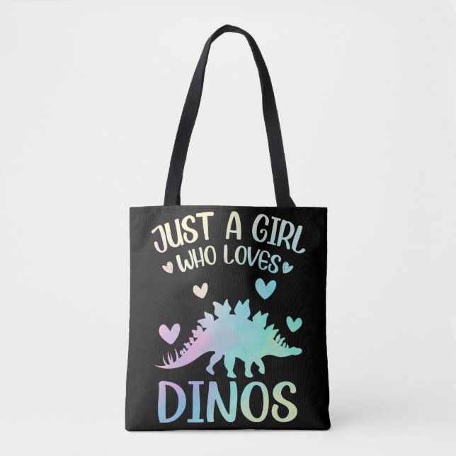 Bolsa Tote Dinossauro Bonito, Apenas Uma Menina Que Ama Dinos (Frente)