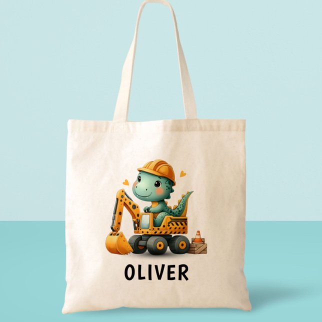 Bolsa Tote Dinossauro de trabalhador em forma de cavador (Criador carregado)