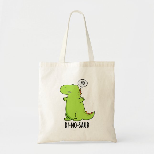 Bolsa Tote Dinossauro Engraçado Di-no-saur (Frente)
