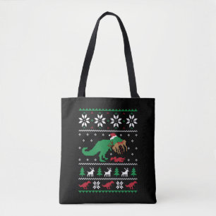 Bolsa Tote Dinossauro Feliz Natal Engraçado
