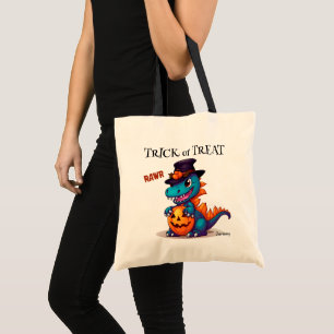 Bolsa Tote Dinossauro Gato ou Tratamento de Halloween