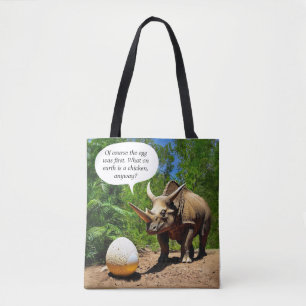 Bolsa Tote Dinossauro Ovo Triceratops Dino Animal Humor Funny