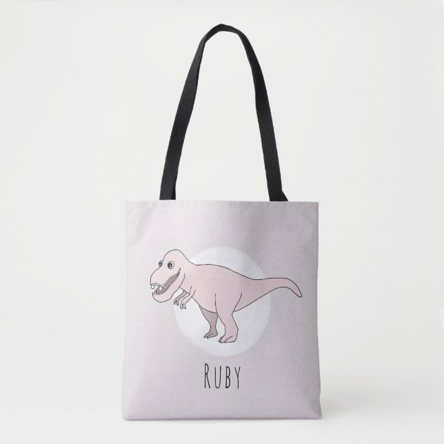 Bolsa Tote Dinossauro T-Rex, Garota Bonita, com Fralda (Frente)