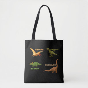 Bolsa Tote Dinossauro Tipos Meninos Meninas Tricertops Trex