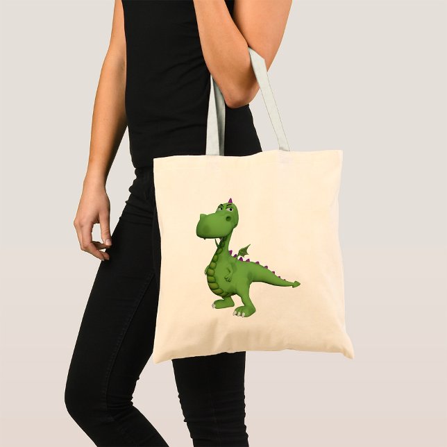 Bolsa Tote Dinossauro Verde Amigável (Criador carregado)