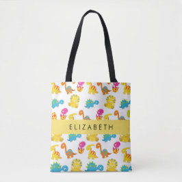 Bolsa Tote Dinossauros Bonitos, Padrão De Dinossauros, Seu No