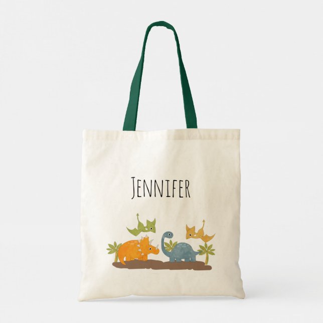 Bolsa Tote Dinossauros Cons Vida Selvagem Pré-Histórica (Verso)