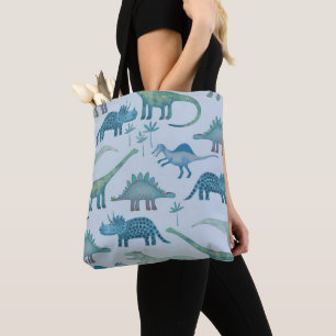 Bolsa Tote Dinossauros Médio Azul