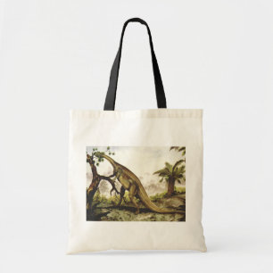 Bolsa Tote Dinossauros Vintage, Plateossauro Grazing em Árvor