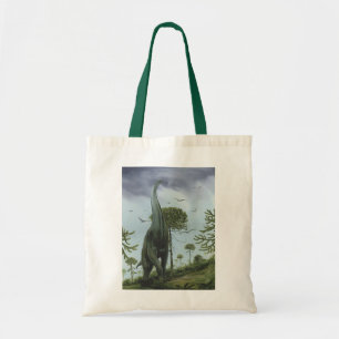 Bolsa Tote Dinossauros Vintage, saurópodes com Aves Voando