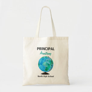 Bolsa Tote Director de escola personalizado globo da aguarela