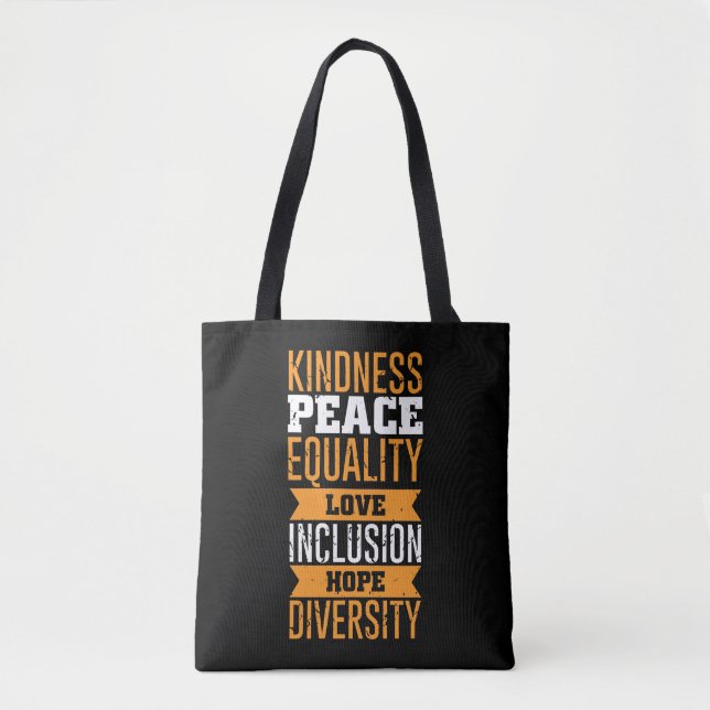 Bolsa Tote Direitos Humanos Paz Amor Inclusão Igualdade (Frente)