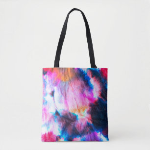 Bolsa Tote Dirty art. Bright red, lilac, pink, yellow colors.