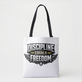 Bolsa Tote Disciplina É Igual à Liberdade – Design Motivacion