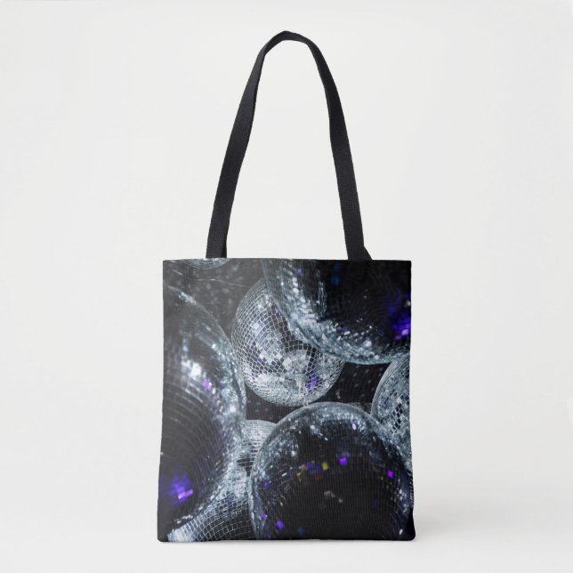 Bolsa Tote Disco Balls: Atmosfera de Partido Escuro (Frente)