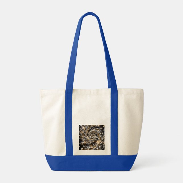 Bolsa Tote Disco Espiral Vortex Ouro & Prata (Verso)