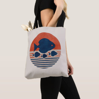 Bolsa Tote Discus e Tetras Minimalistas Arte de Meados do Séc