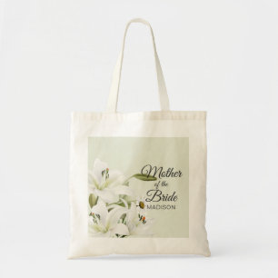 Bolsa Tote Díssias E Lírios Brancos - Fundo Verde Claro