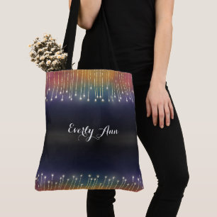 Bolsa Tote Distância personalizada das luzes do arco-íris