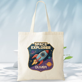 Bolsa Tote Distintivo de Explorador Espacial Fofo
