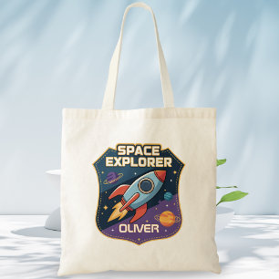 Bolsa Tote Distintivo de Explorador Espacial Fofo