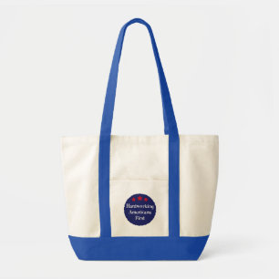 Bolsa Tote Distintivo Patriótico Primeiro Americanos Trabalha