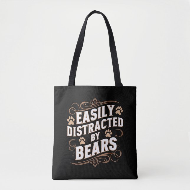 Bolsa Tote Distraído Facilmente Por Bears Gay Bear Pride (Frente)