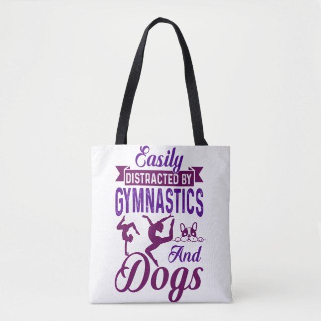 Bolsa Tote Distraído facilmente por ginástica e cães (Frente)