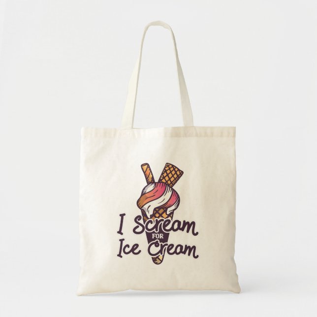 Bolsa Tote Dito Divertido de Sorvete (Frente)