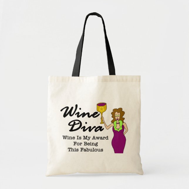 Bolsa Tote Diva do vinho "fabulosa " (Frente)