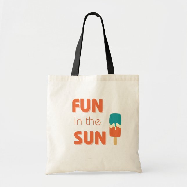 Bolsa Tote diversão ao sol. Praia de Piscinas e Bolsas (Frente)