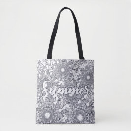 Bolsa Tote Diversão Colorindo Mandalas de Verão