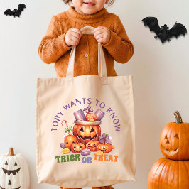 Bolsa Tote Diversão de Abóbora Cachorro de Halloween