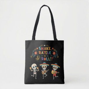 Bolsa Tote Diversão Día de los Muertos Skeleton Celebração