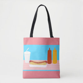 Bolsa Tote Diversão do almoço de cachorro quente Ilustração D