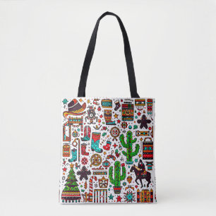 Bolsa Tote Diversão do Natal do padrão ocidental