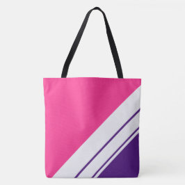 Bolsa Tote Diversão Esportiva Listras de Corrida Rosa Brilhan