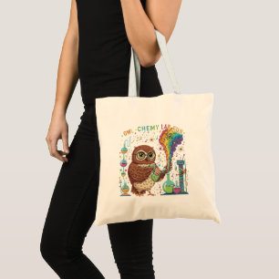 Bolsa Tote Diversão no Laboratório de Química da Coruja Fofa