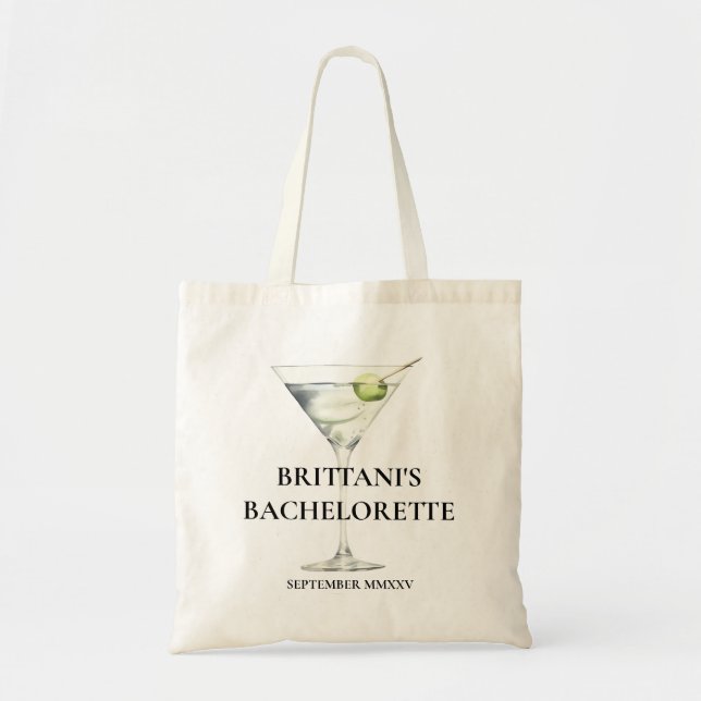 Bolsa Tote Diversão Trendy Martini Bridesmaid Bachelorette (Frente)