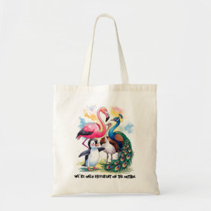 Bolsa Tote Diversidade Inclusividade Flamingo e Amigos